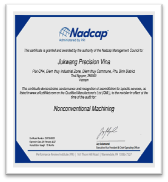 NADCAP 인증서